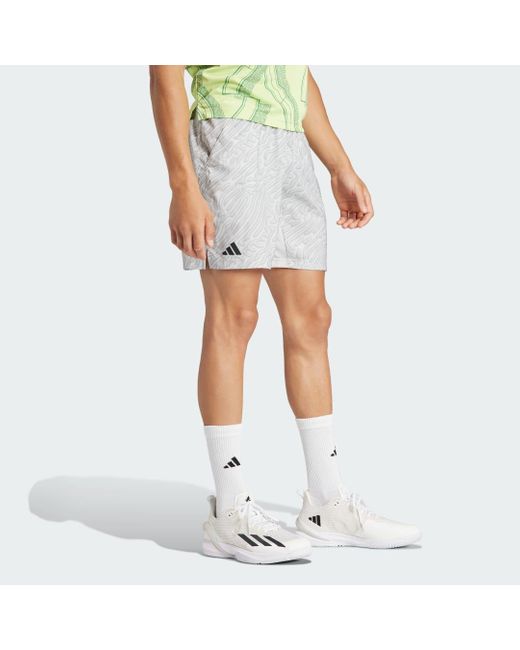 Adidas Originals Blue Tennis Heat.rdy Pro Printed Ergo 7-inch Shorts for men