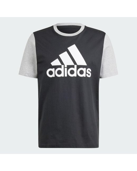 Adidas Black Essentials Single Jersey Big Logo T-shirt for men
