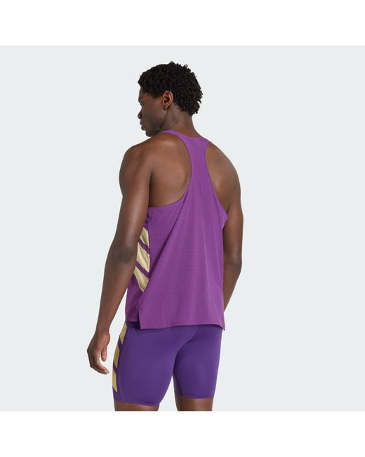 Adidas Purple Adizero Road To Records Tank Top for men