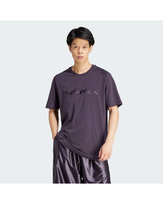 Adidas Purple Graphic T-shirt for men