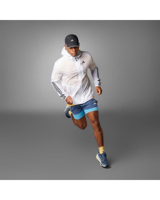 Adidas Blue Own The Run 3-stripes Jacket for men