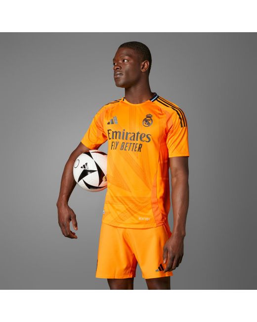 Adidas Real Madrid 24/25 Auswärtstrikot Authentic in Orange für Herren