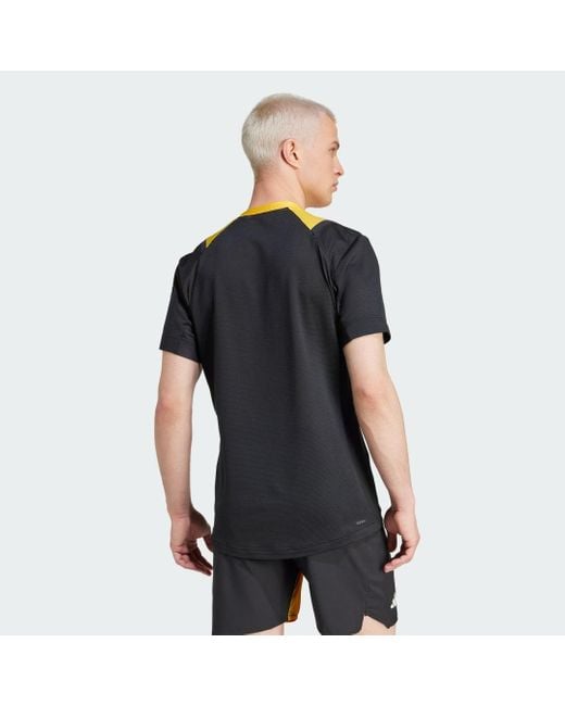 Adidas Yellow Tennis Heat.Rdy Pro Freelift 3D Rib T-Shirt for men