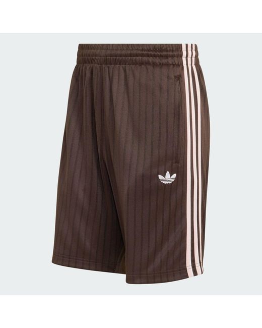 Adidas Brown Firebird Engineered Stripes Shorts for men