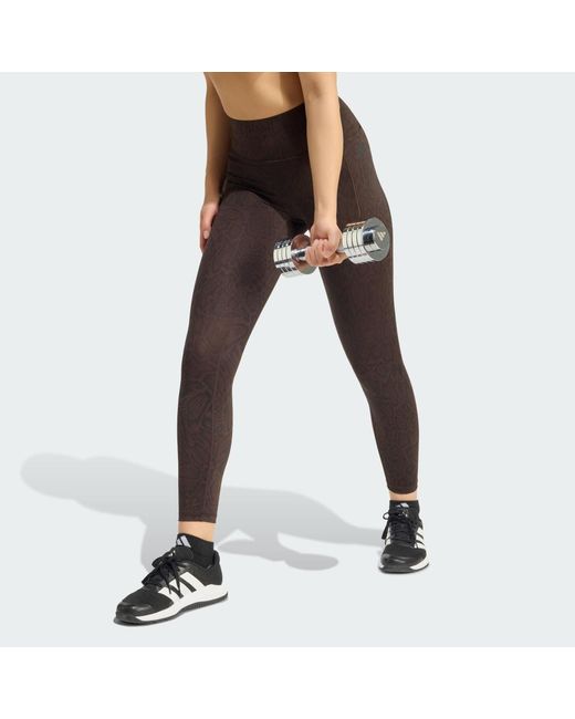 Adidas Black Optime Primelift Snake 7/8 Leggings