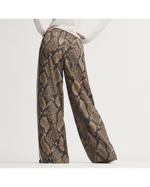 Adidas Multicolor Satin Snake Print Wide Leg Track Joggers