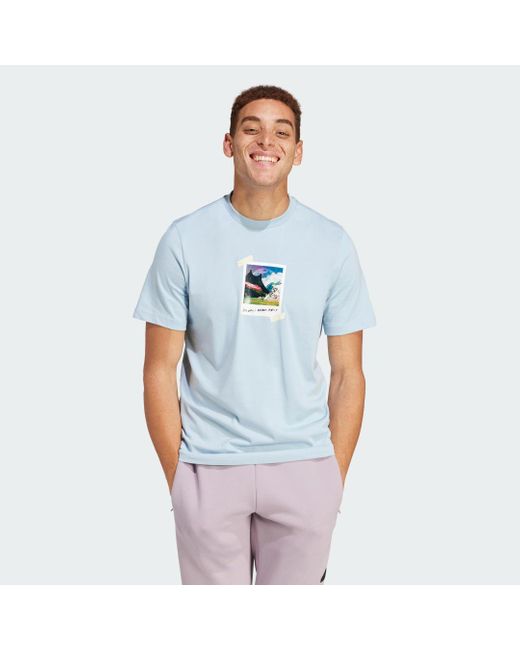 All Day I Dream About... Graphic T-Shirt di Adidas in Blue da Uomo