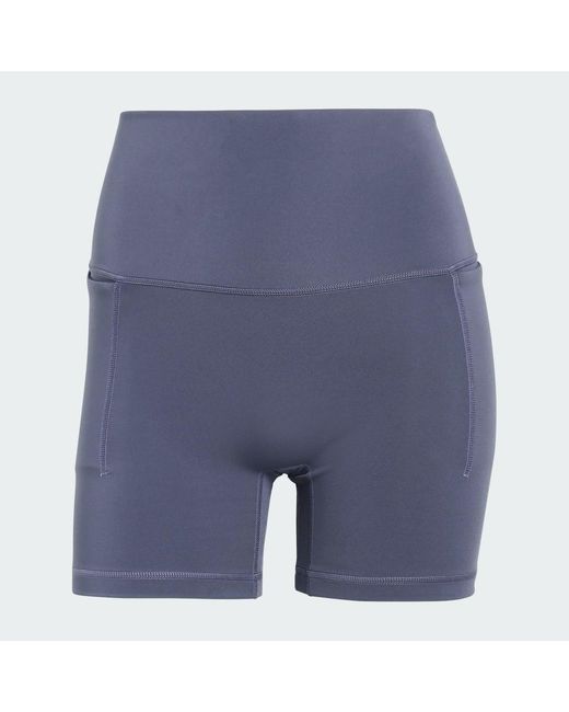 Adidas Blue 3 Stripes Studio All Me Booty Short Leggings