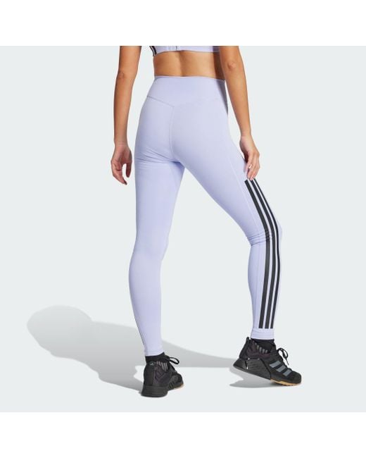 Leggings Optime 3-Stripes Full-Length di Adidas Originals in Blue