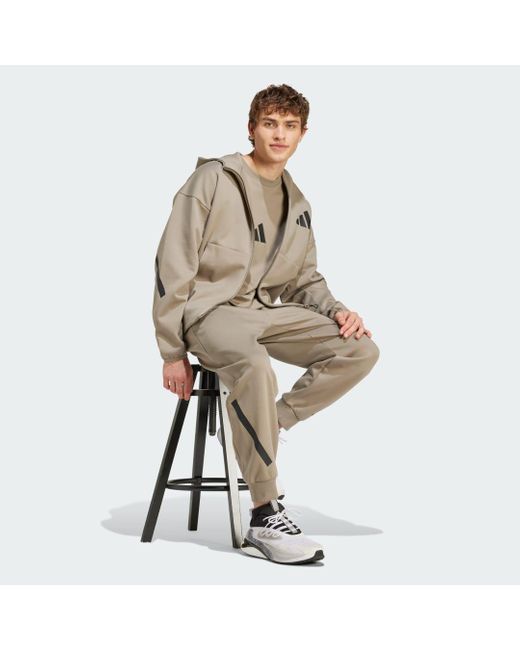 Adidas Natural Z.N.E. Full-Zip Hooded Track Jacket for men