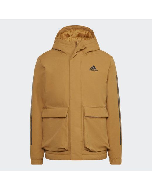 Adidas Brown Utilitas 3-stripes Hooded Jacket (gender Neutral) for men