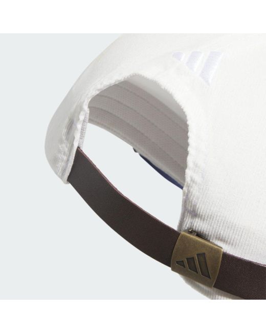 Adidas White Leather Cord Corduroy Cap for men