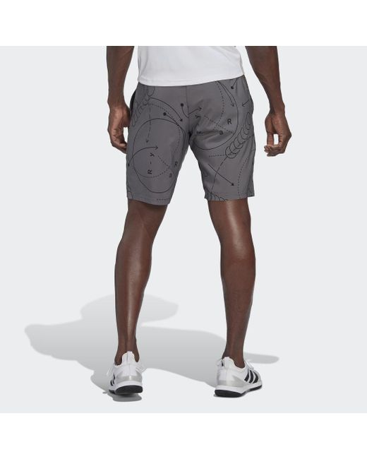 Adidas Gray Club Graphic Tennis Shorts for men