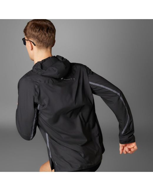 Adidas Black Adizero Running Lightweight Jacket for men