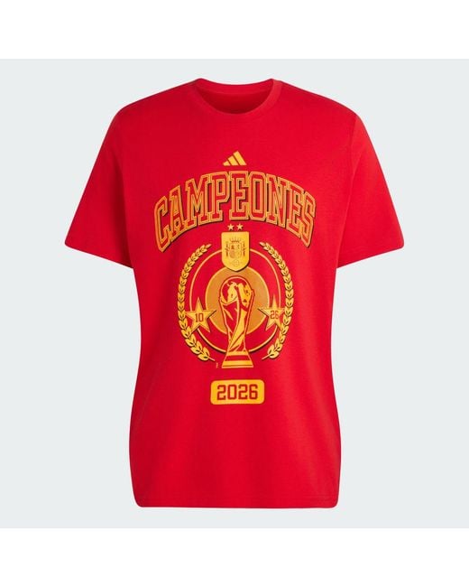 Adidas Red Spain Home Wc26 Winner T-Shirt