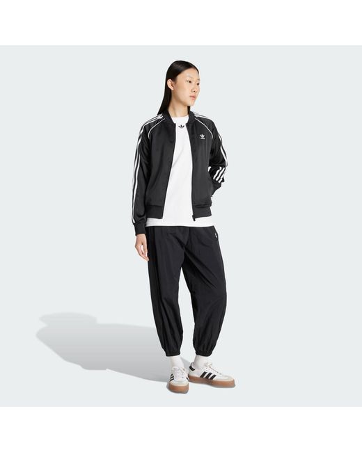 Adidas Black Sst Adicolor Satin Track Top