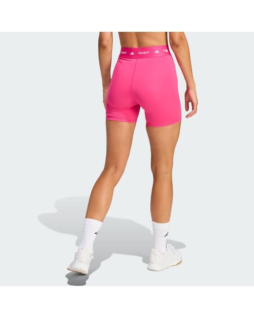 Adidas Pink Techfit Short Leggings