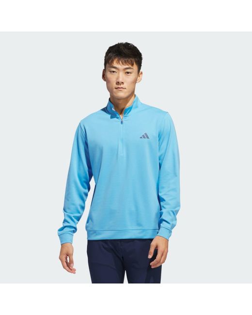 Adidas Blue Elevated 1/4-zip Sweatshirt for men