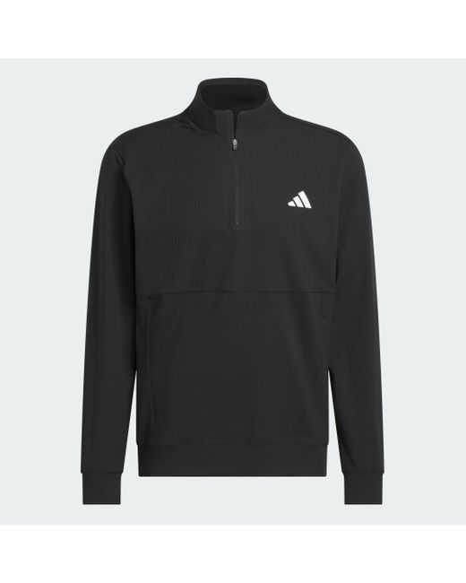 Adidas Black Ultimate365 Tour Quarter-Zip Sweatshirt for men