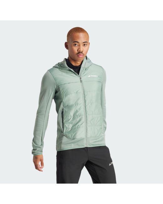 Giacca Terrex Multi Hybrid Insulated Hooded di Adidas Originals in Green da Uomo