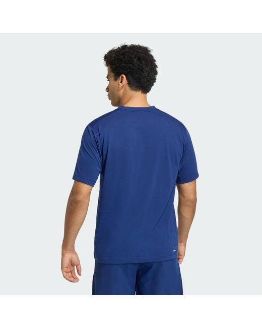 Adidas Blue Workout Essentials Feelready T-Shirt for men