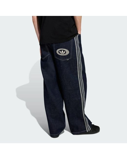 Adidas Black 90S Alternative Sport Wide Leg Skater Jean for men