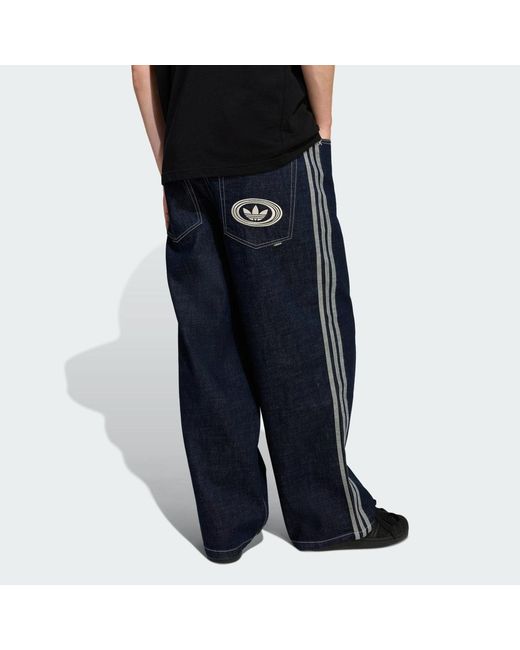 Adidas Black 90S Alternative Sport Wide Leg Skater Jean for men