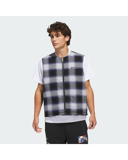 Adidas Black Skateboarding X Mark Gonzales Plaid Reversible Vest