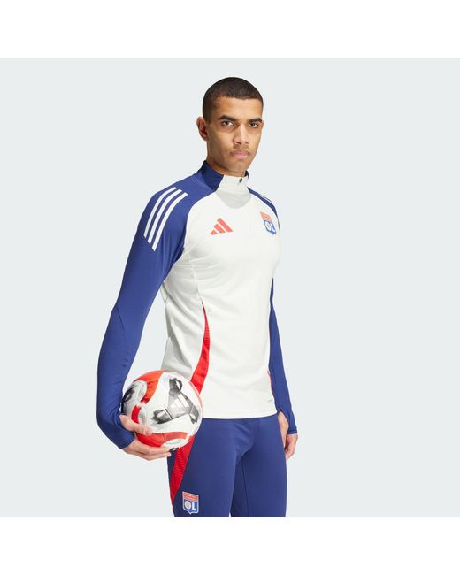 Adidas Blue Olympique Lyonnais Tiro 24 Training Top for men