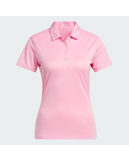 Adidas Pink Women's Solid Performance Short Sleeve Polo Shirt
