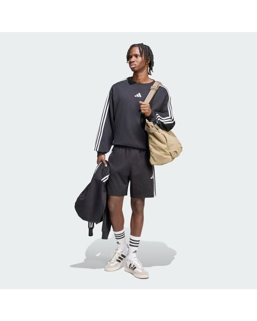 Adidas Gray Essentials 3-Stripes French Terry Sweatshirt for men