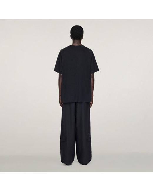 T-Shirt Y-3 A Manica Corta 3 Strisce di Adidas in Black