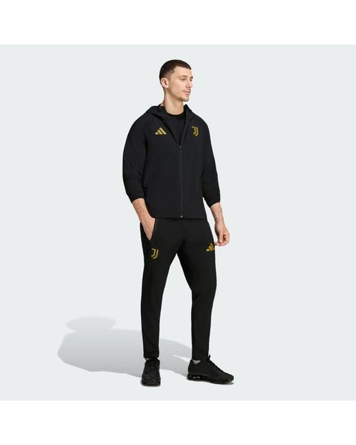 Adidas Black Juventus Turin Tiro Travel Windbreaker for men