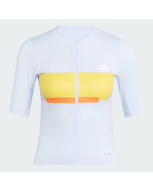 Adidas White Tempo Cycling Jersey Neo Heritage