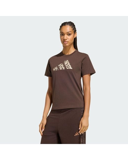 Adidas Brown Animal Graphic T-Shirt