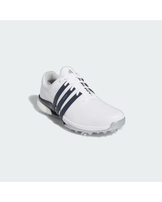 Adidas White Tour360 24 Wide Golf Shoes for men