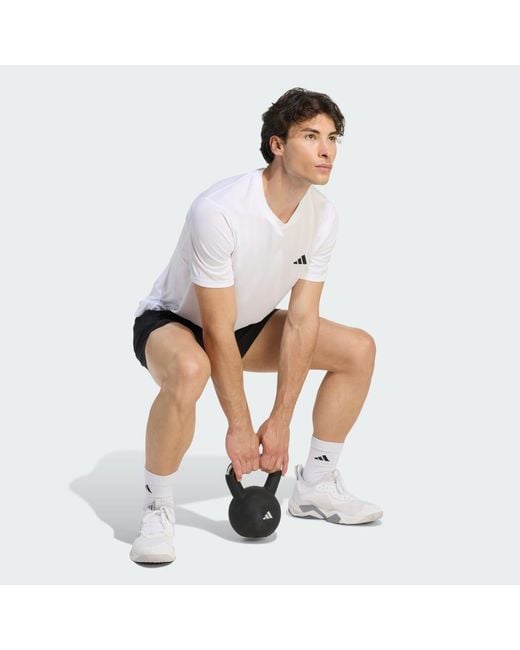 Adidas White Gym & Training Workout Essentials Base T-Shirt Kd5453 for men