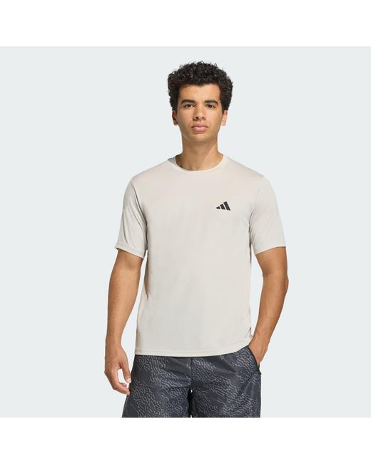Adidas White Workout Essentials Base T-Shirt for men