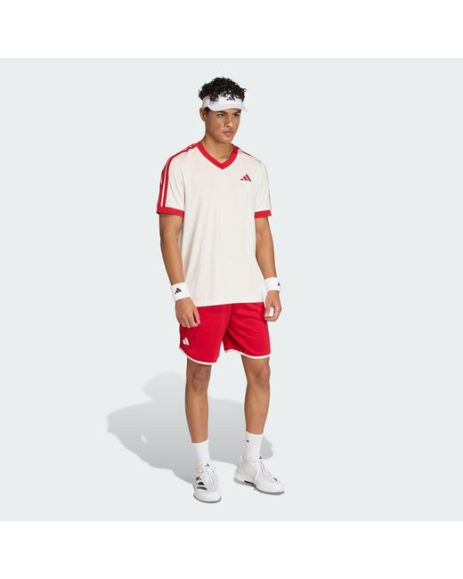 Adidas Red Tennis Classics Shorts for men