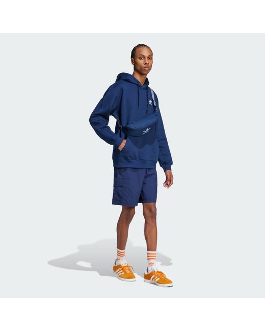 Adidas Blue Trefoil Essentials Loose Hoodie for men