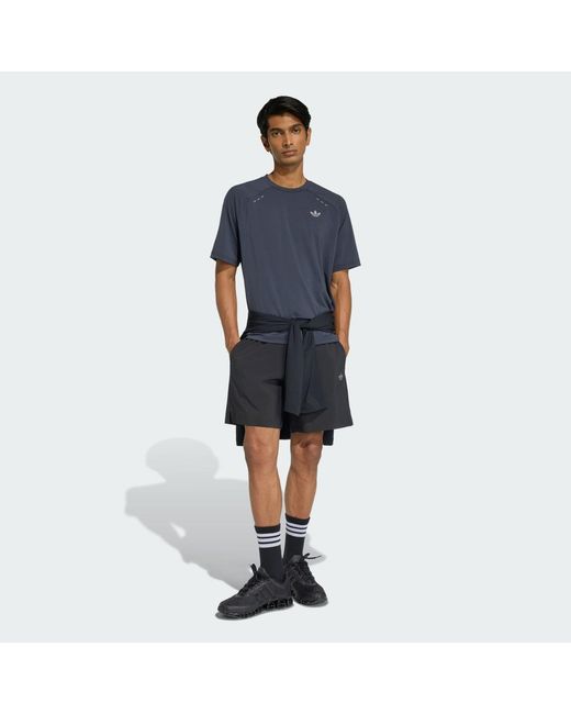 Adidas Blue Tech Trefoil Essentials Polyester T-Shirt for men