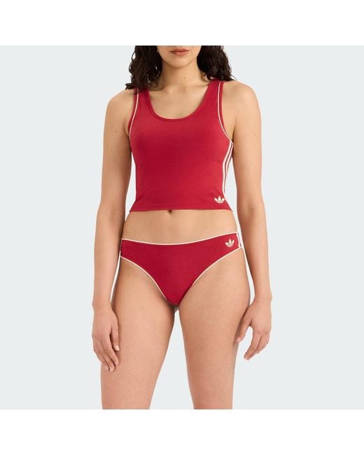 Adidas Red Adicolor Comfort Flex Cotton Thong