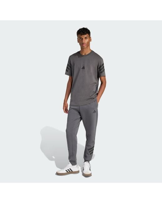 Adidas Gray Future Icons 3-Stripes Tracksuit Bottoms for men