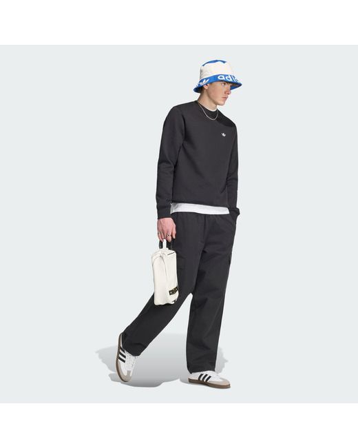 Adidas Blue Trefoil Essentials Crew Sweatshirt for men