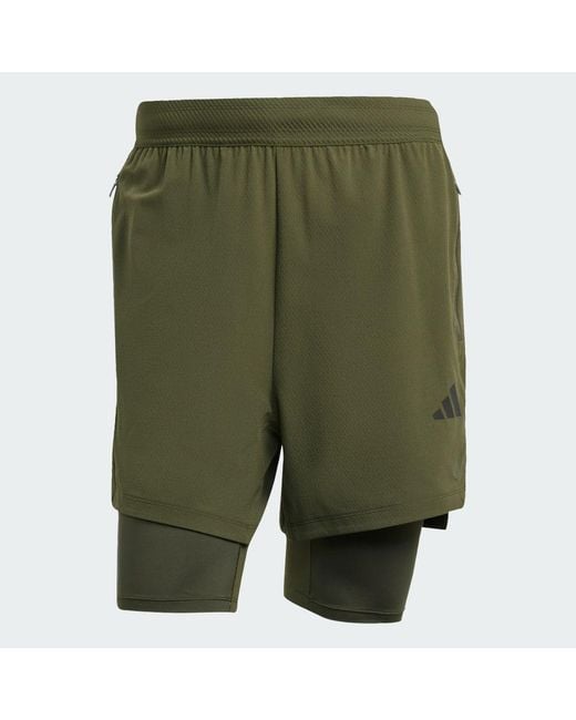 Adidas Green 2-In-1 Primelift Shorts for men