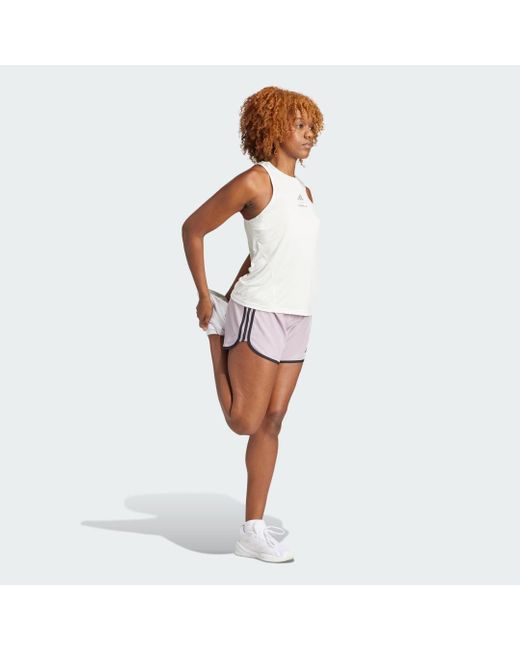Adidas White Marathon 20 Running Shorts