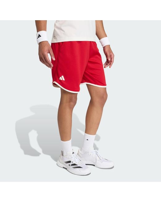 Adidas Red Tennis Classics Shorts for men