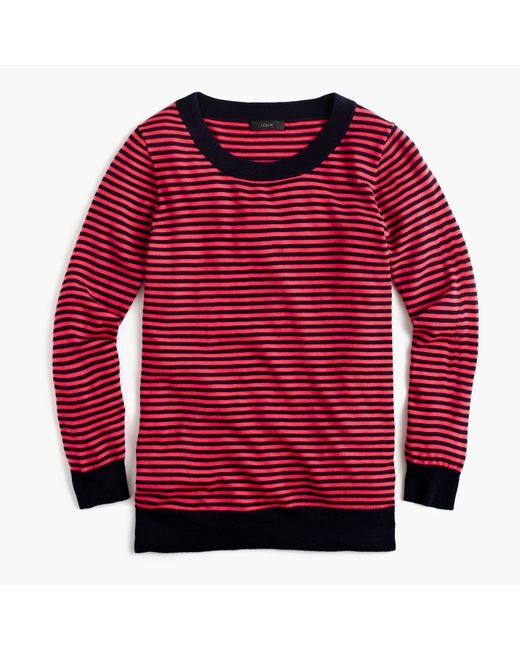 J.Crew Red Tippi Sweater In Stripe
