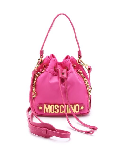 Moschino Nylon Bucket Bag - Pink