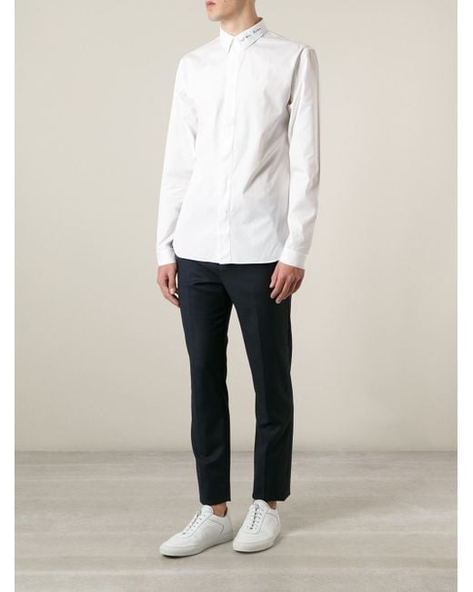 Dior Homme Embroidered Collar Shirt in White for Men Lyst